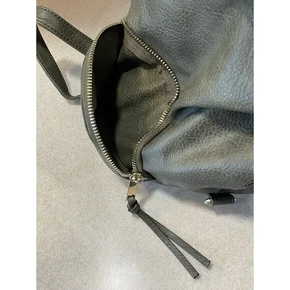 Sondra Roberts Squared Pebbled Green Backpack Bag Purse Casual Vegan Leather EUC - Picture 7 of 12